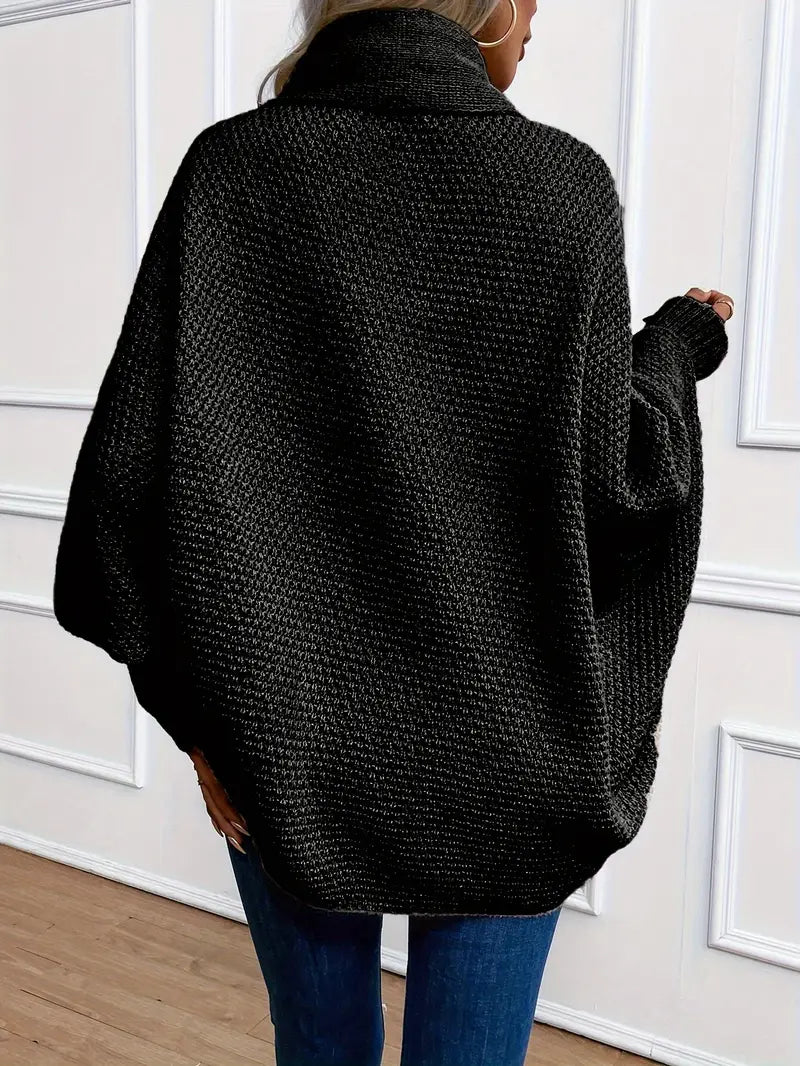 GR | Lässige Oversized Gestrickte Weste Für Damen