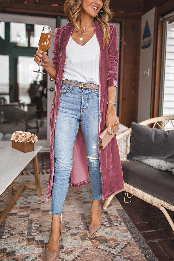 Velvet kimono jacket