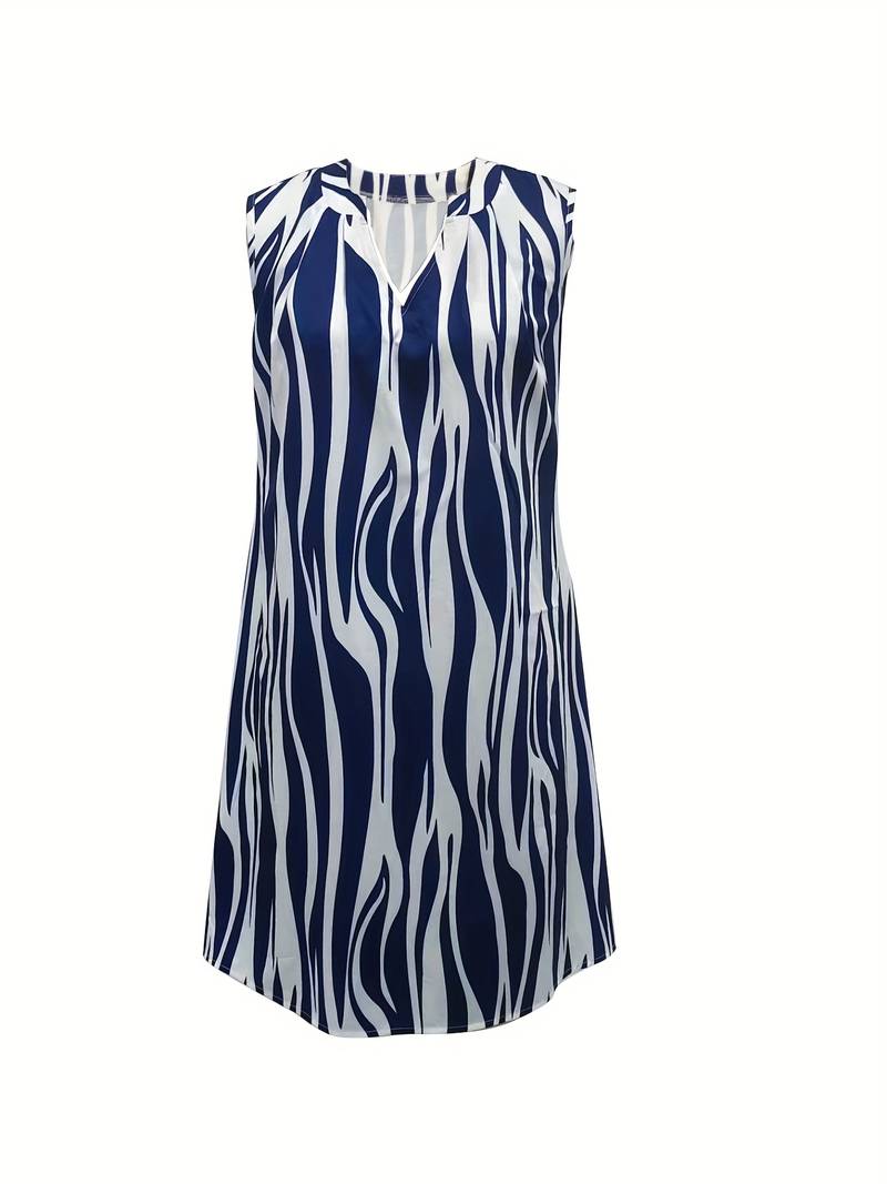GR | Striking striped sleeveless dress