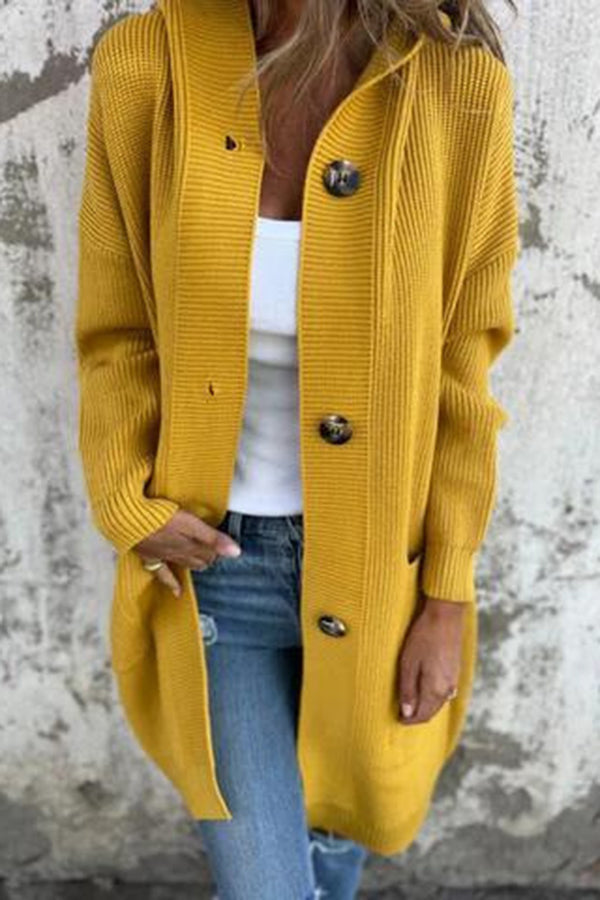 GR | Lässiger Herbst Strickcardigan mit Kapuze für Frauen