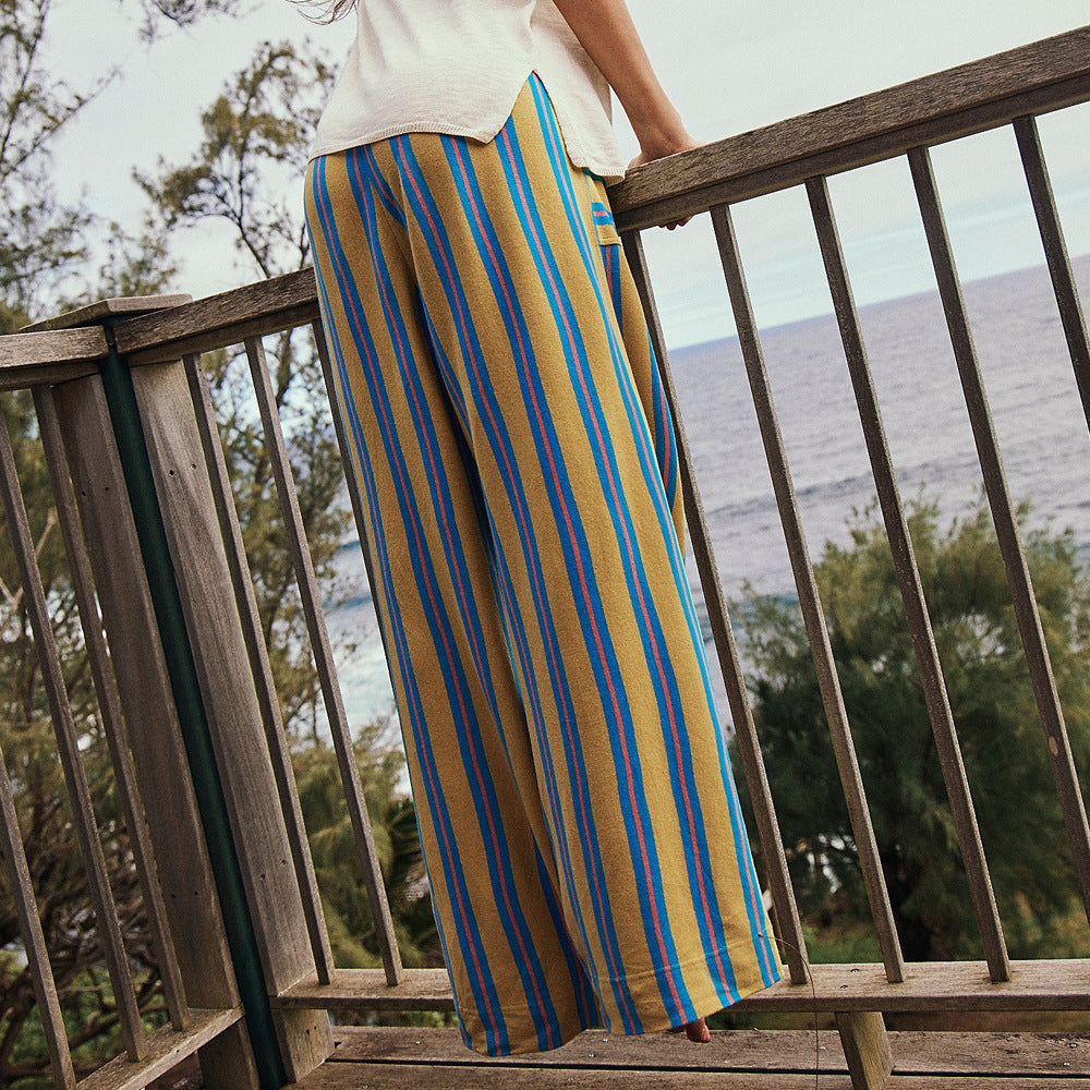 GR | Casual Striped Wide Leg Trousers for Women