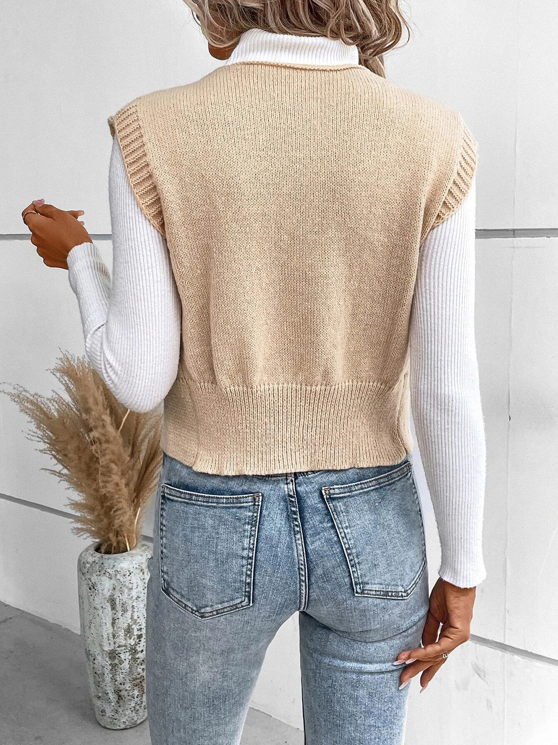 GR | Stylish Autumn Classic Button-Down V-Neck Sweater Vest for Women