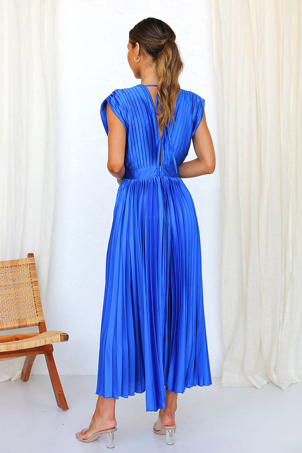 GR | Hallo Schöne Satin Plissee Midi Kleid