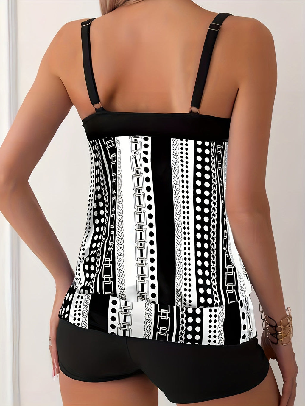 GR | Tankini set with stripes and dots