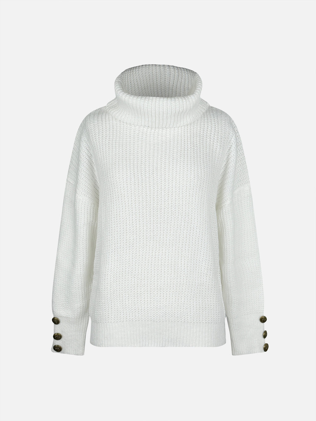 GR | Women's turtleneck sweater with button detail