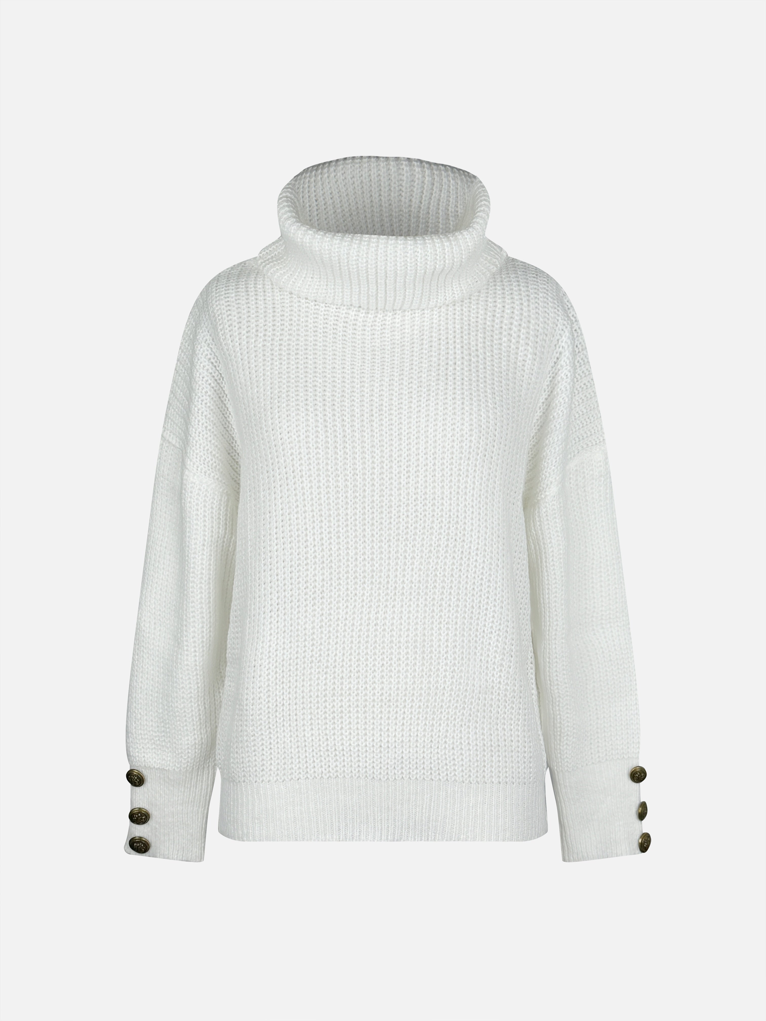 GR | Women's turtleneck sweater with button detail