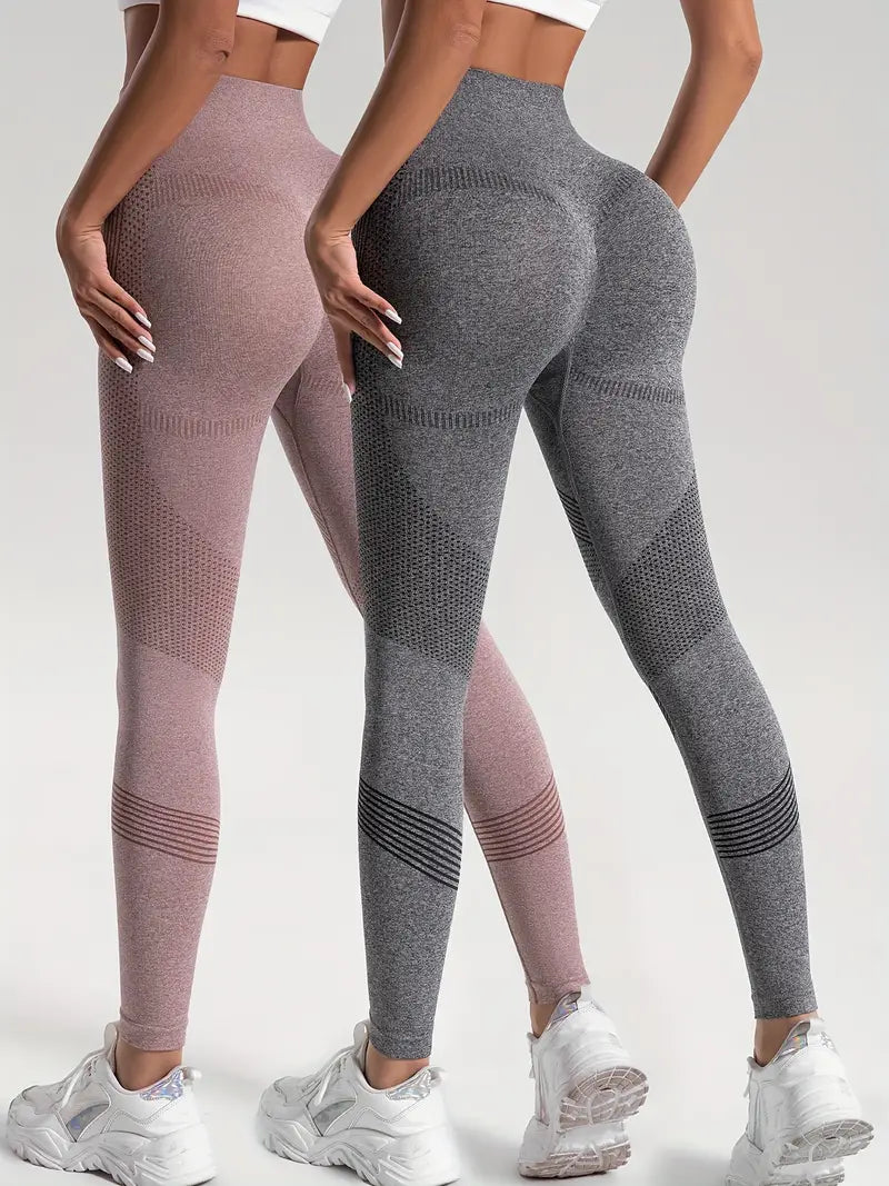 GR | 2 pcs. Sports leggings for yoga and fitness. Solid color with high stretch.