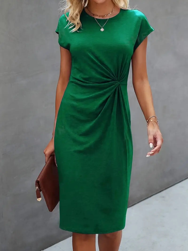 GR | Stylisches Figurbetontes Kleid mit Rundhalsausschnitt