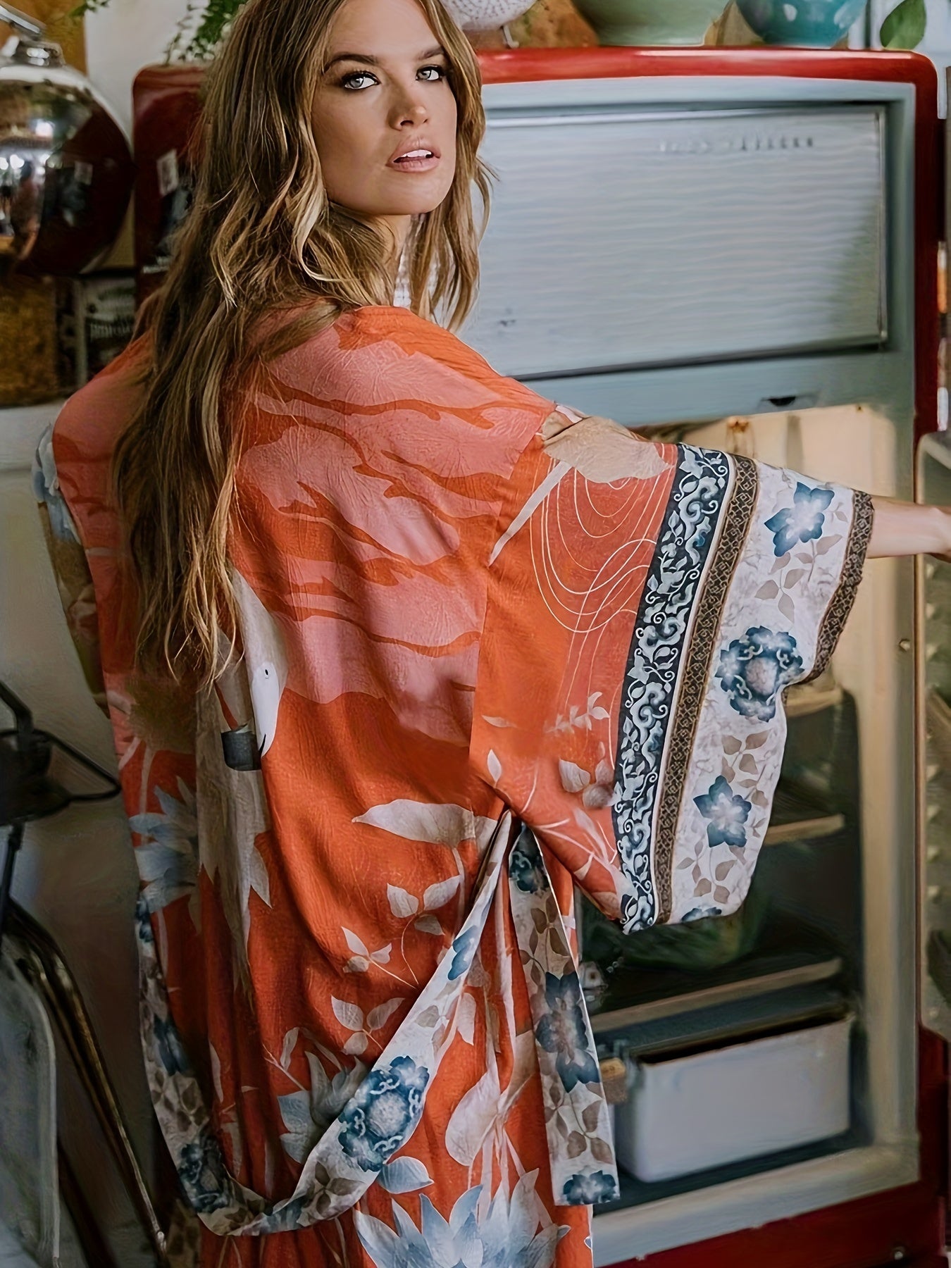GR | Printed, Kimono-Inspired, Stylish Beach Wrap