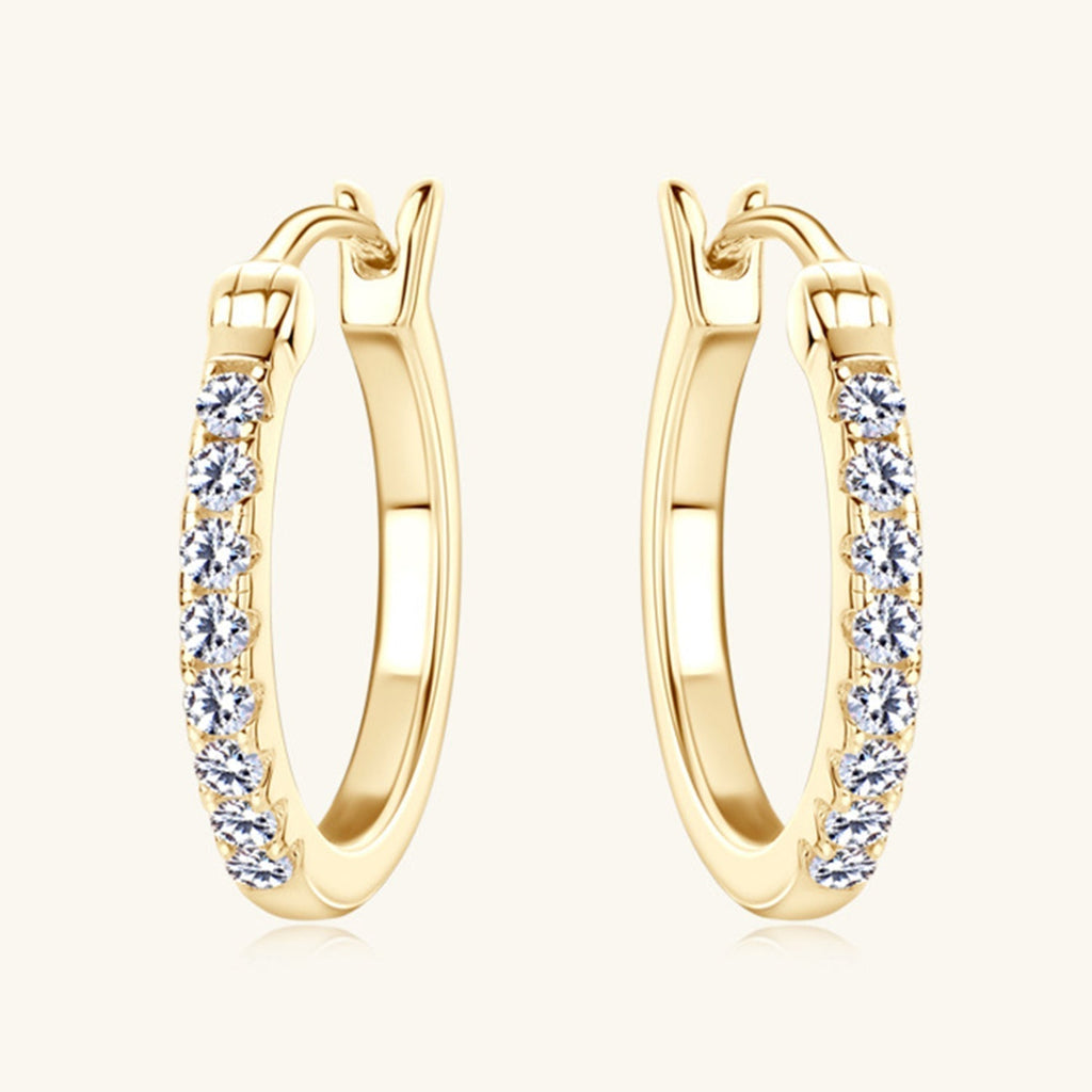 GR | 925 Sterling Silver Moissanite Huggie Earrings