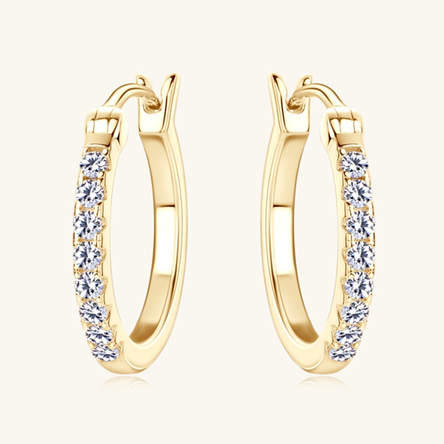 GR | 925 Sterling Silver Moissanite Huggie Earrings