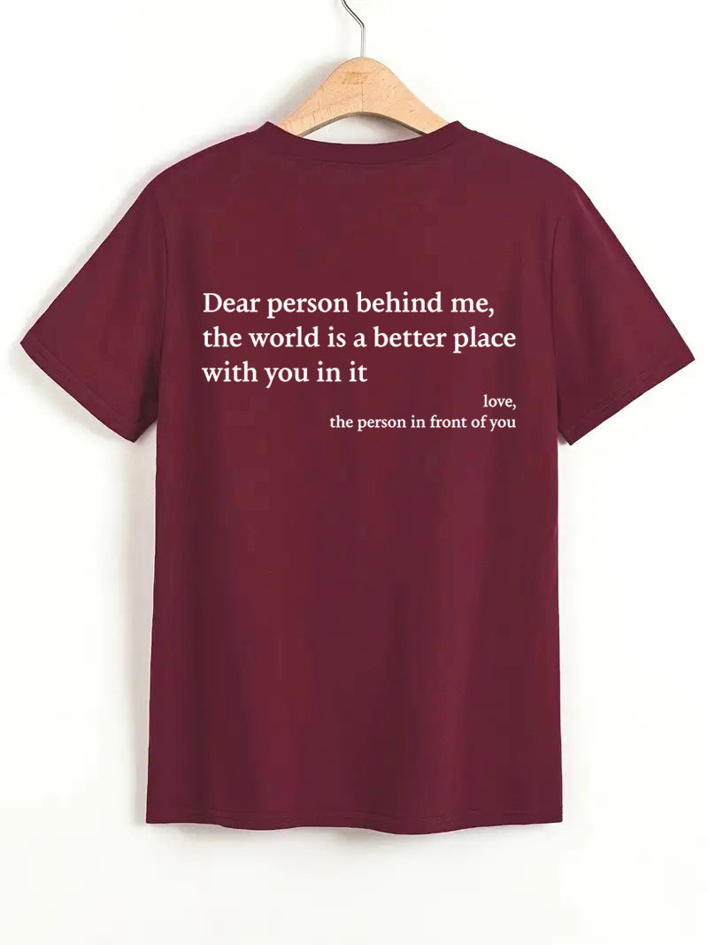 GR | Damen T-Shirt Mit Rundhalsausschnitt Und Slogan