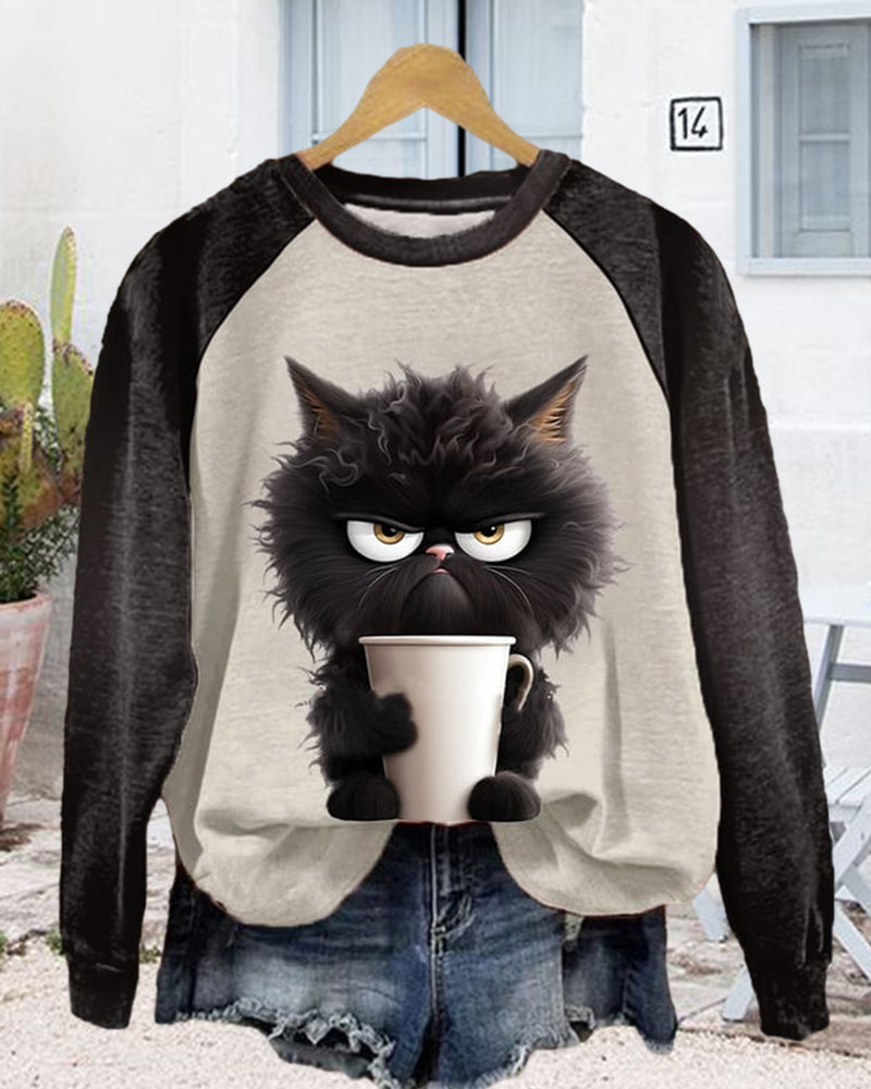 GR | Sweatshirt with cat motif