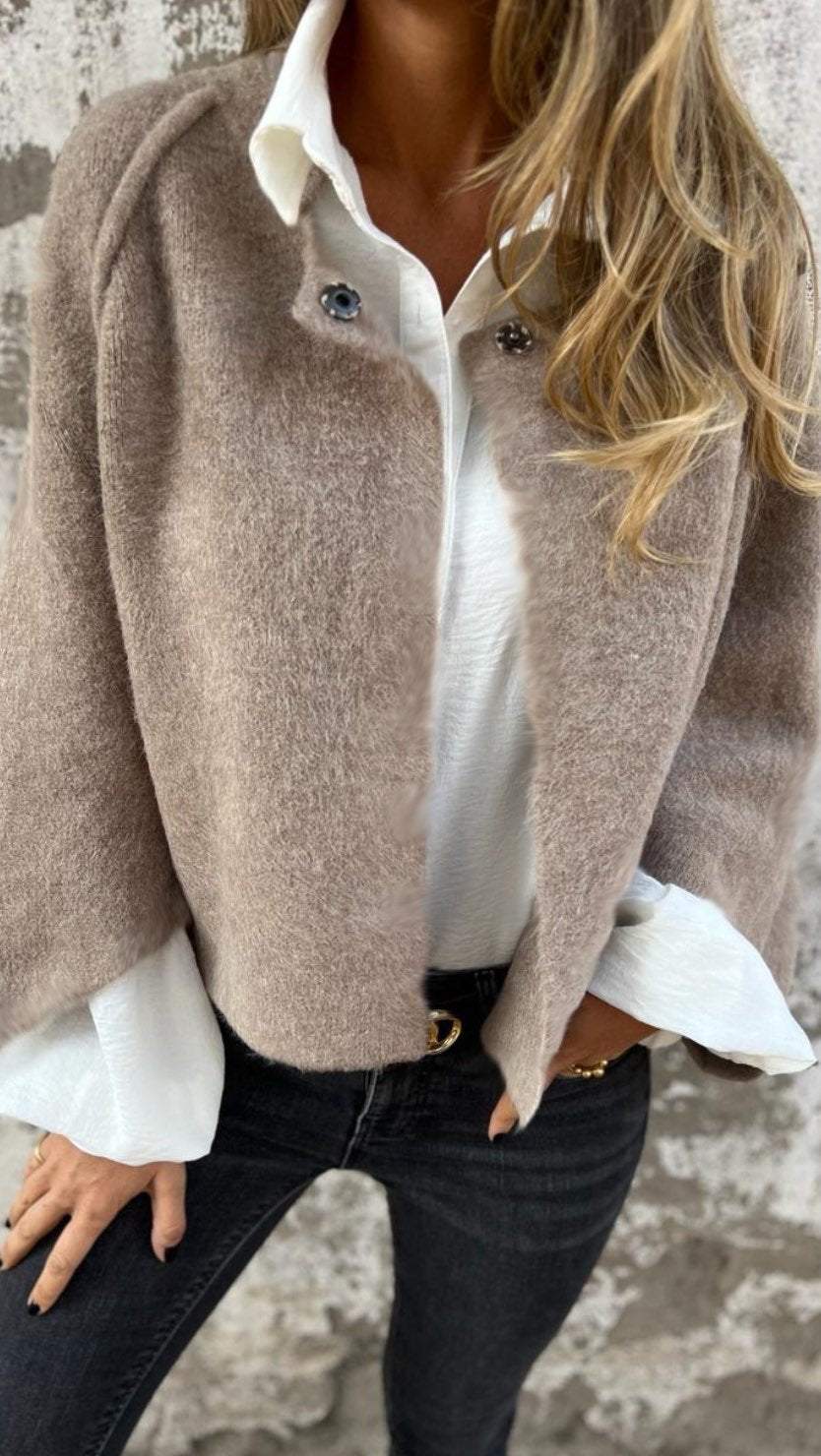 GR | Rundhals-Wolljacke Für Frauen Mit Langen Ärmeln