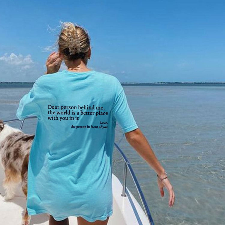 GR | Damen T-Shirt Mit Rundhalsausschnitt Und Slogan