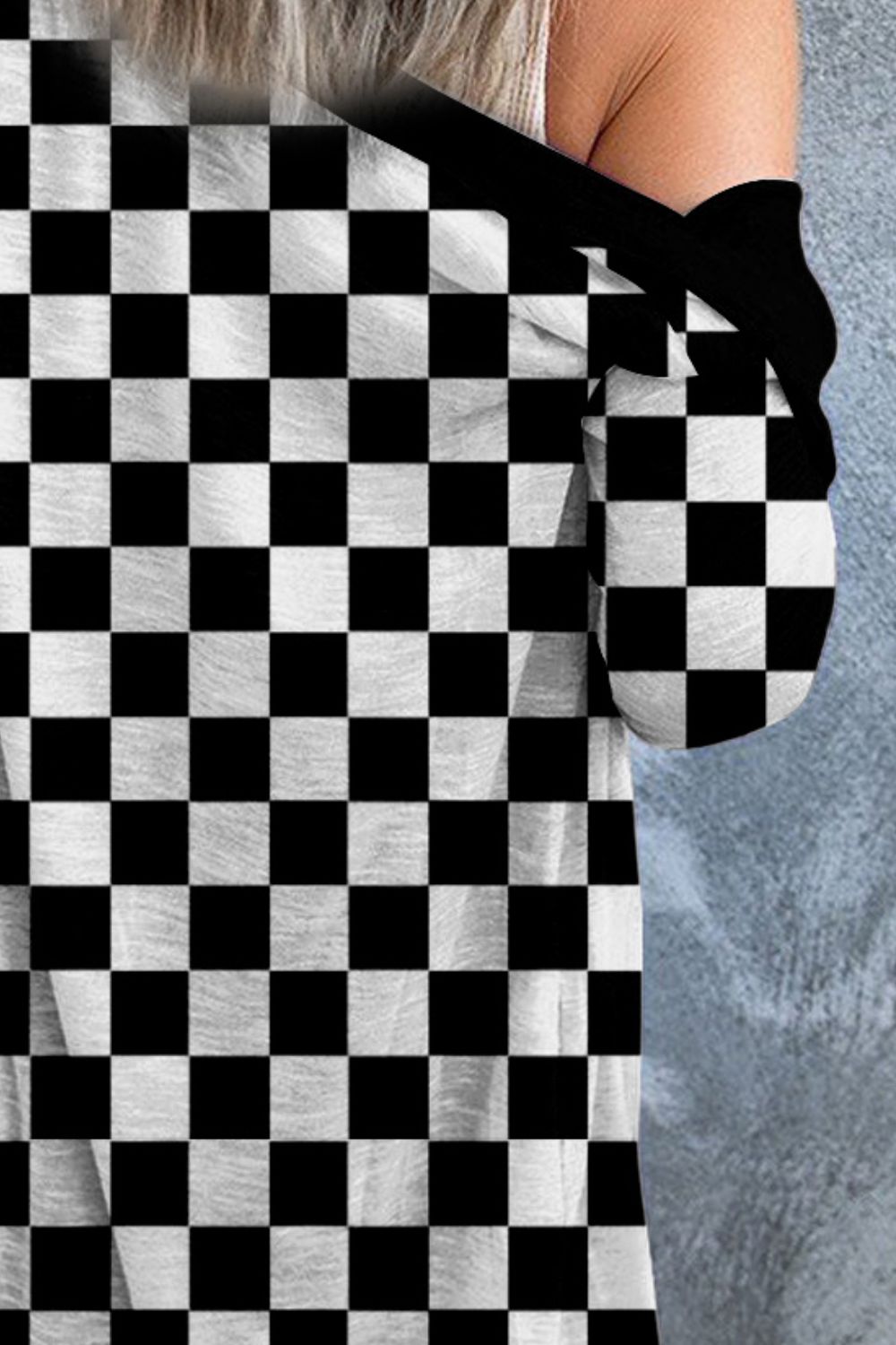 GR | Checkered Button-On Long Sleeve Cover
