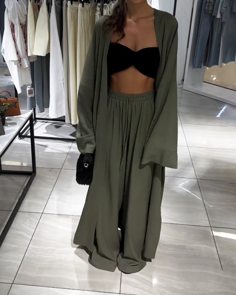 GR | Linen Kimono and Trousers Set