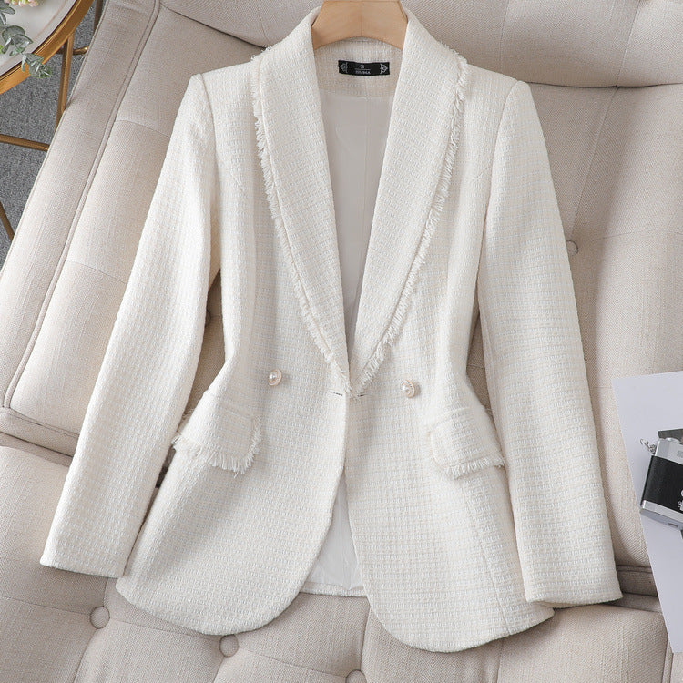 GR Tweed coat in classic white