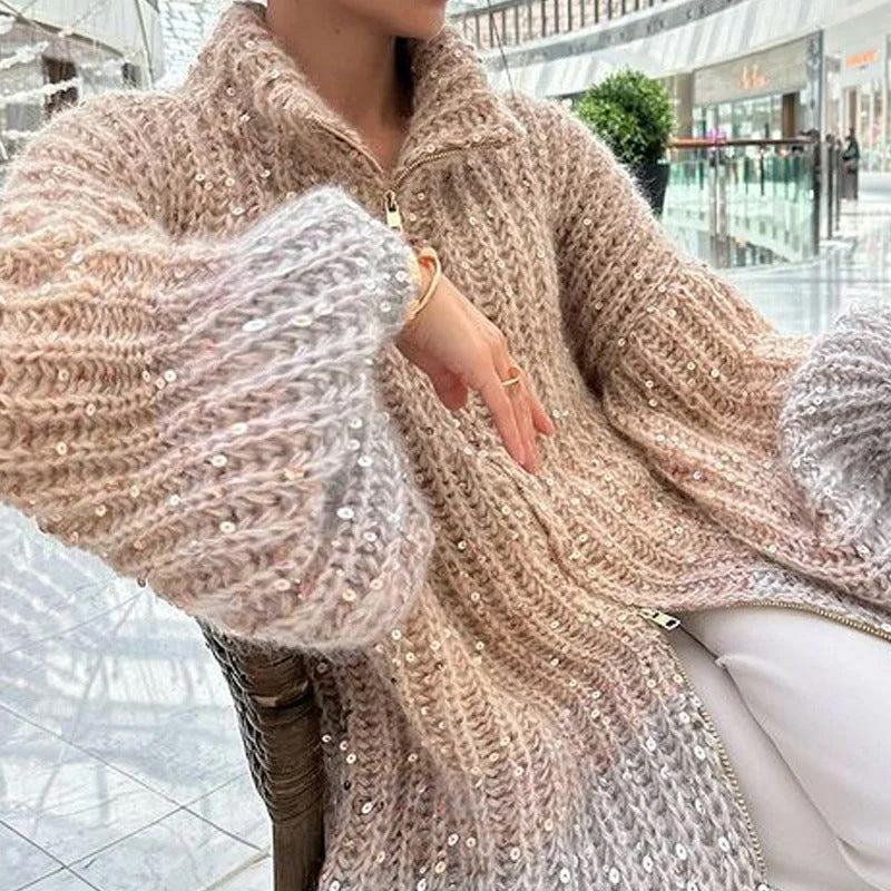 GR | Cardigan with glitter sequins
