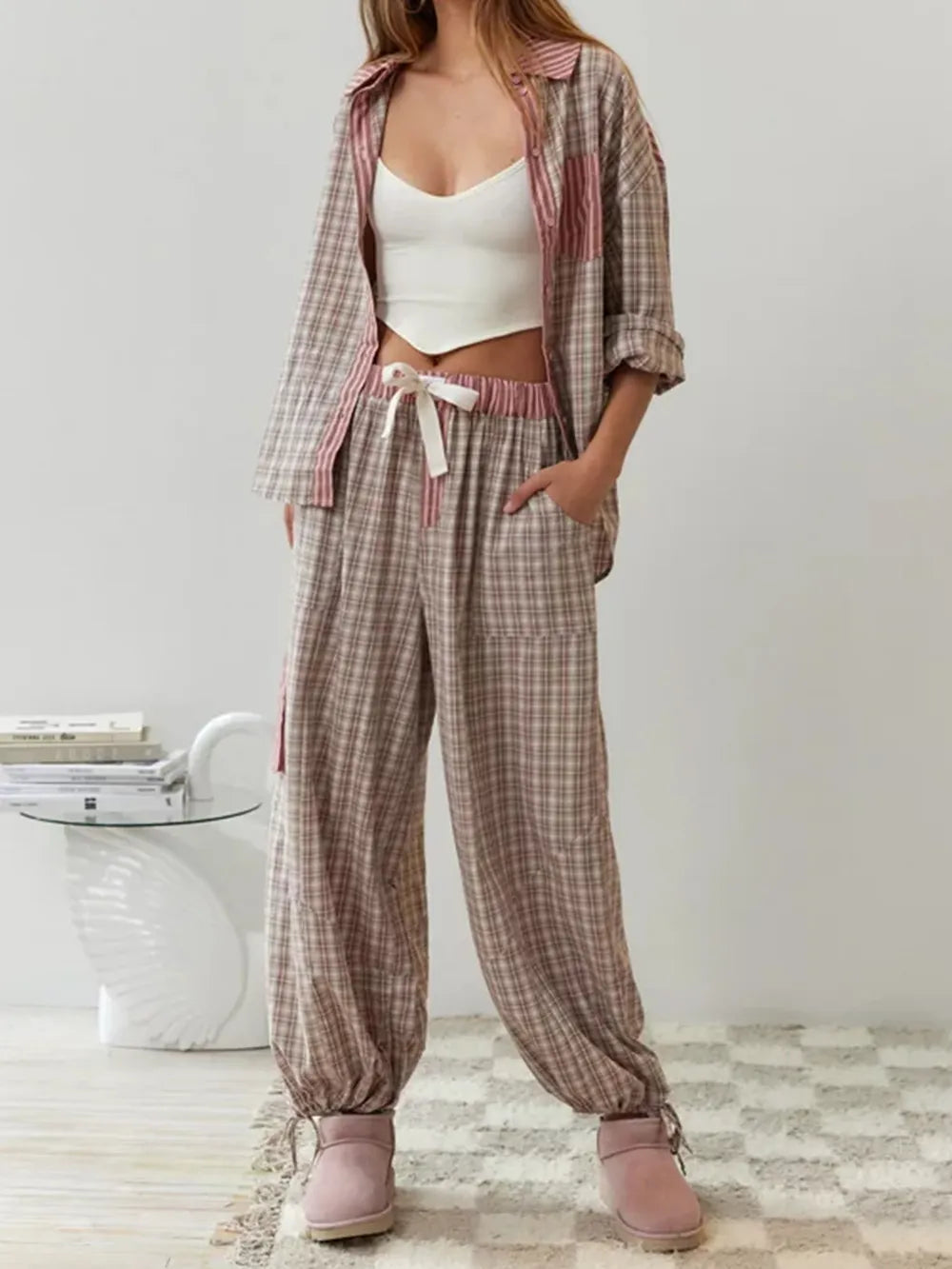 GR | 2-piece casual pajama set - relaxed women's sleepwear