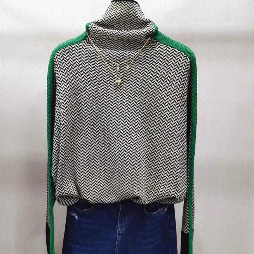 GR Geometric knitted roll neck sweater