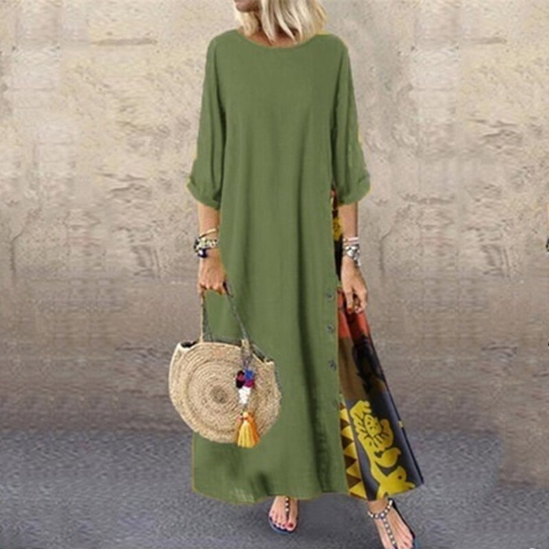 GR | Sommerkleid Aus Baumwolle Und Leinen