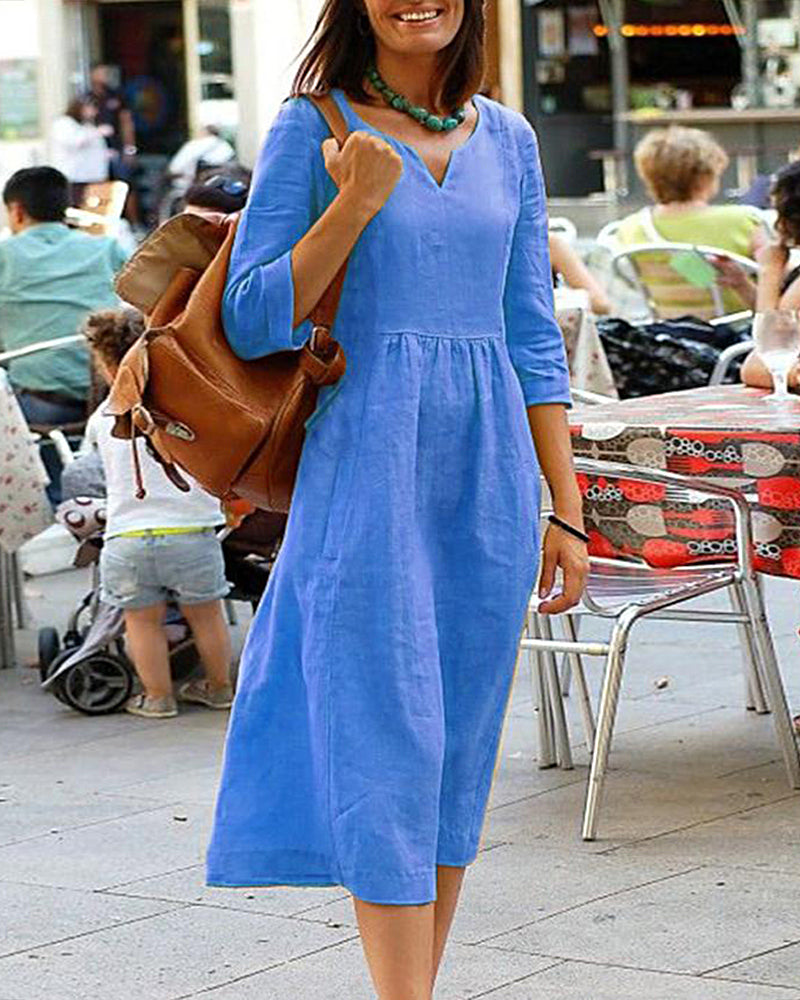 GR | Elegante Leinen Tunika Kleid - Stilvolles Leinen Kleid für einen Raffinierten Look