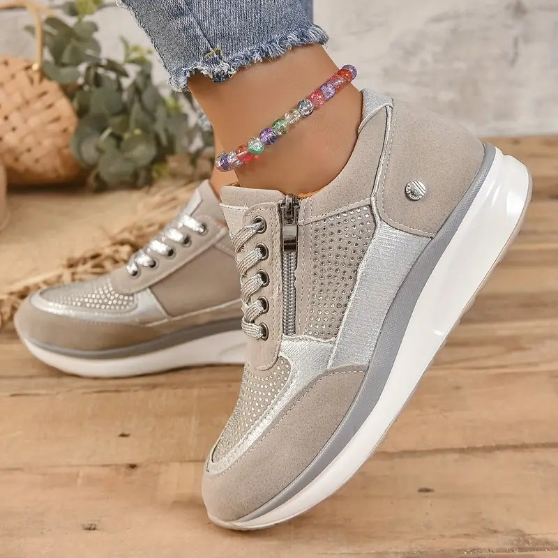 GR - Shiny crystal wedge sneakers