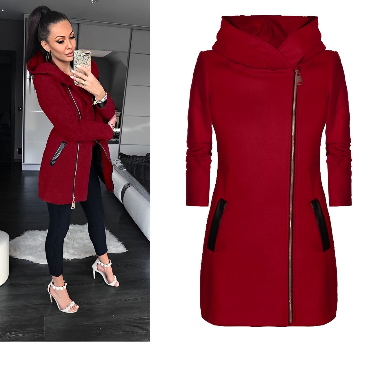 GR - Women's urban hooded coat