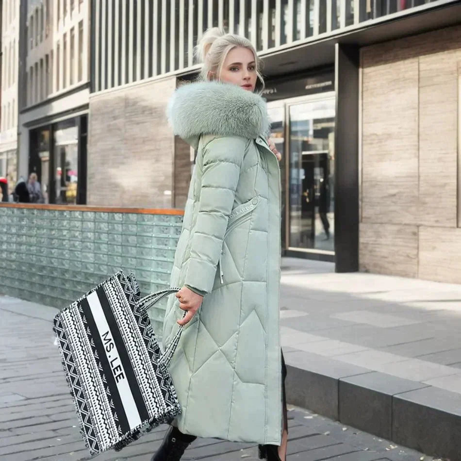 GR | Stylish Italian coat with faux fur
