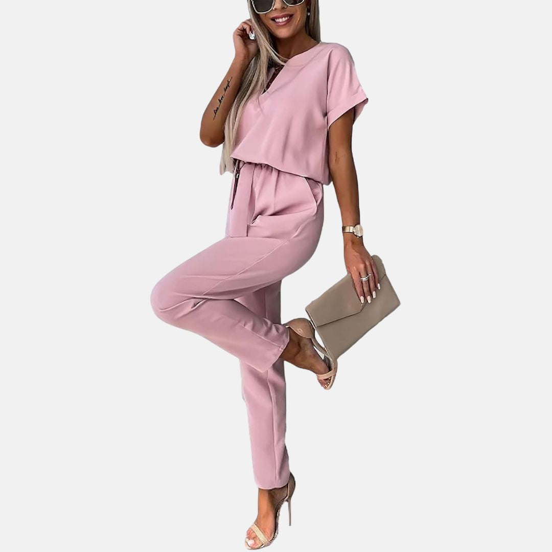 GR | Elegant, festive short-sleeved women's jumpsuit for summer