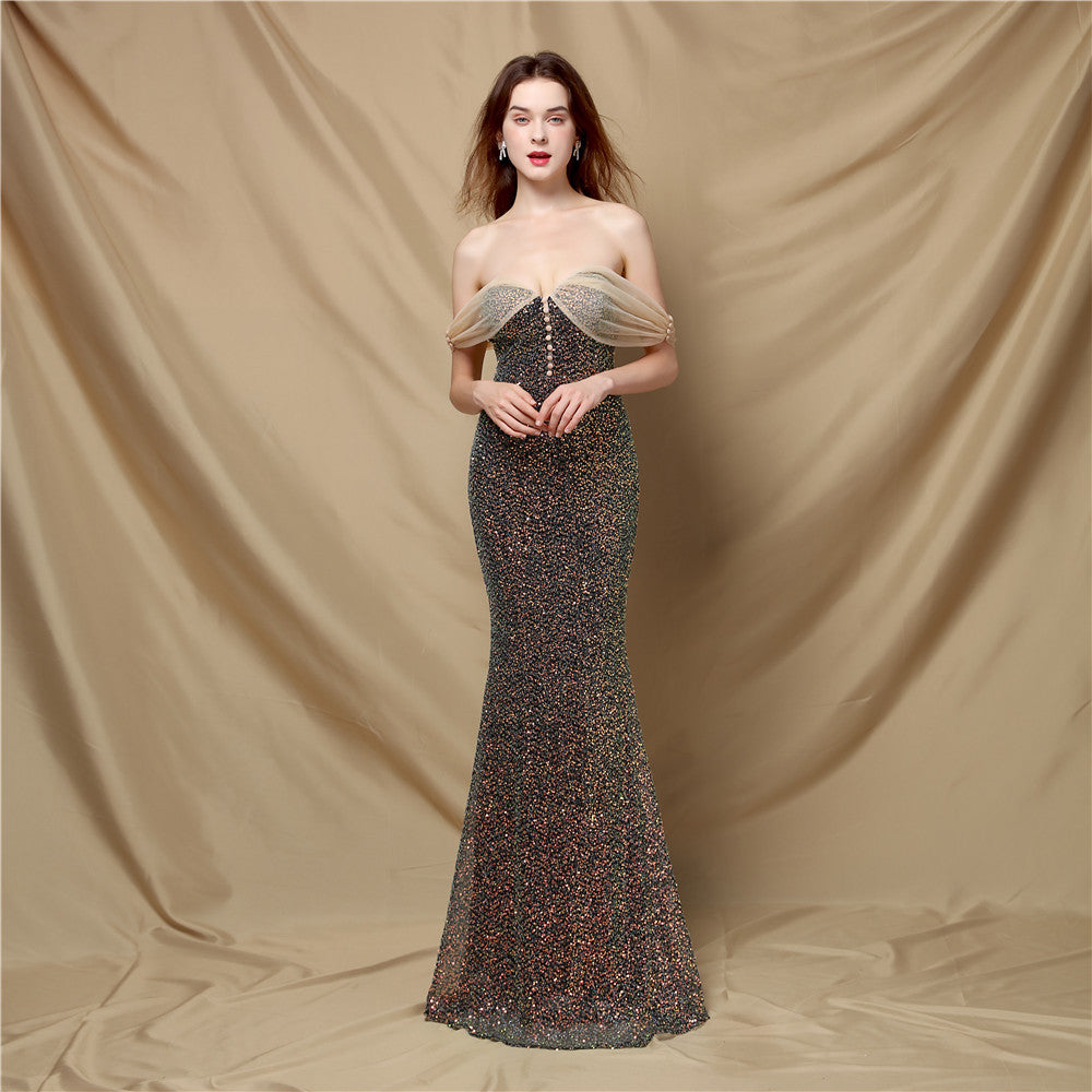 GR | Classic off-the-shoulder evening dress for women