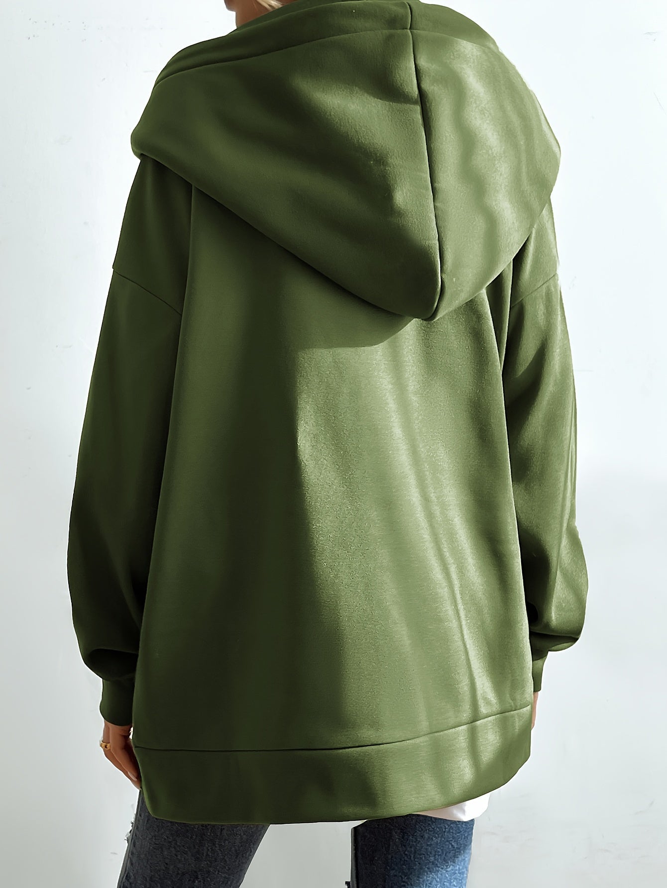 GR | Comfort - Extrem bequemer langer Zip-Up-Plüsch-Hoodie mit Kapuze für Damen