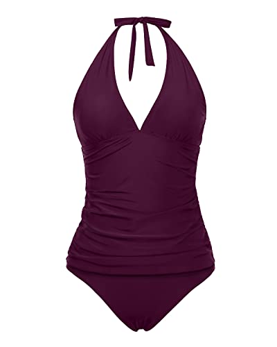 GR | Halter Tankini Swimsuits for Women with Tummy Control