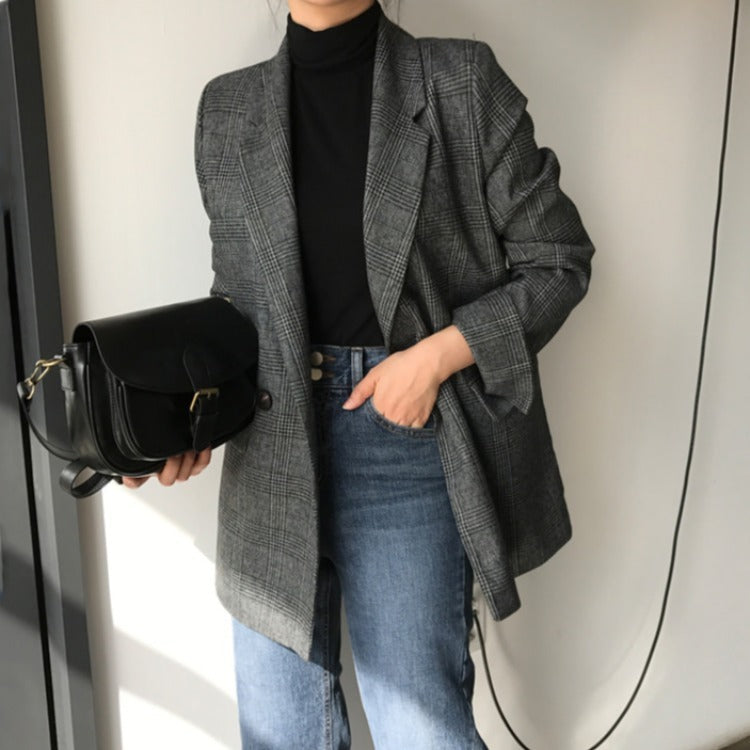 GR | blazer with checked jacket