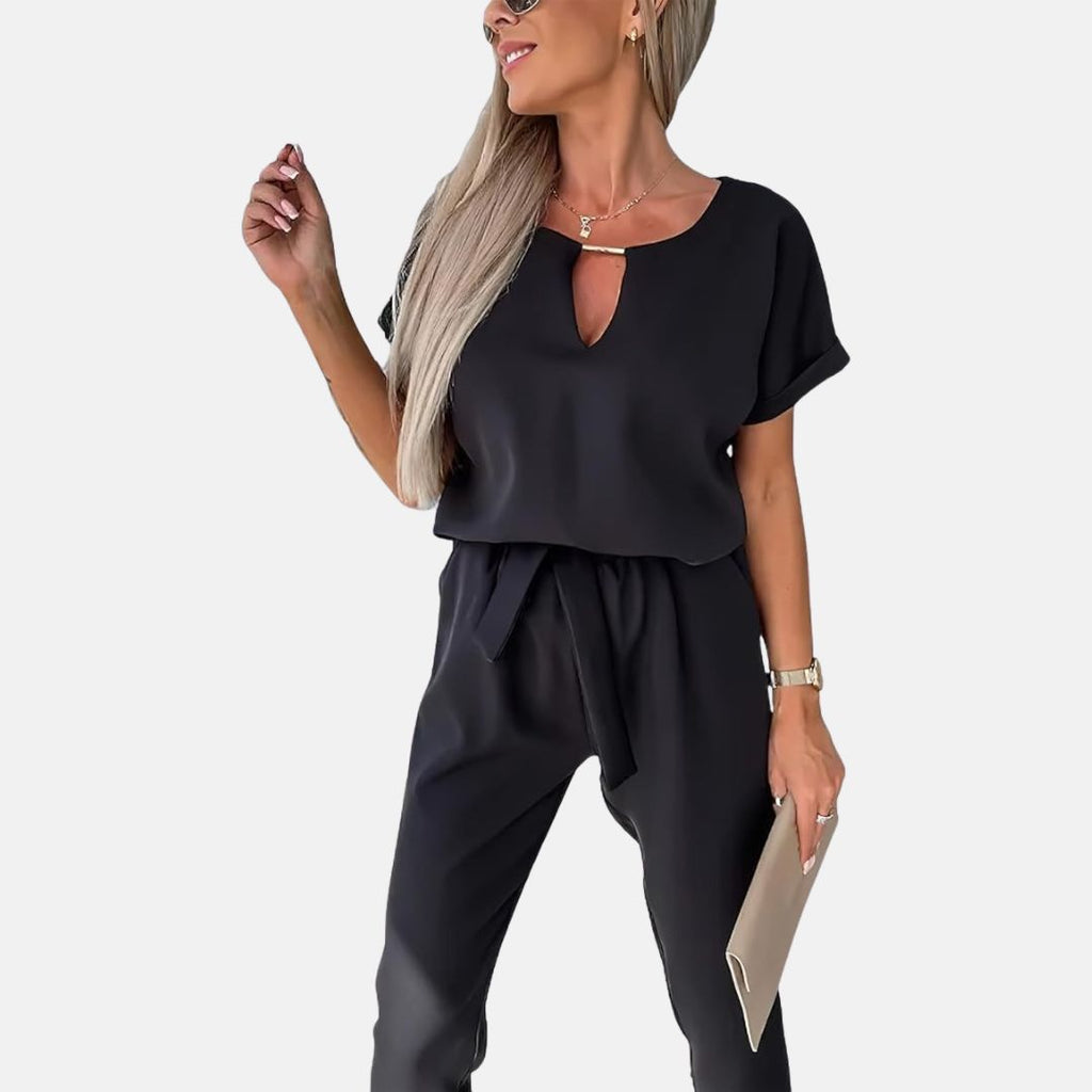 GR | Elegant, festive short-sleeved women's jumpsuit for summer