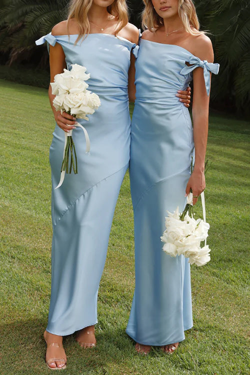 GR | Rosiedress Bow Knot Off-Shoulder Maxi Party Dress