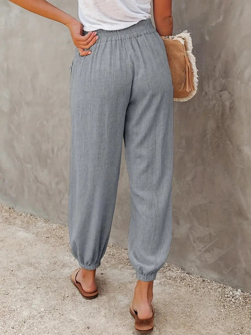 GR - High-waisted long trousers