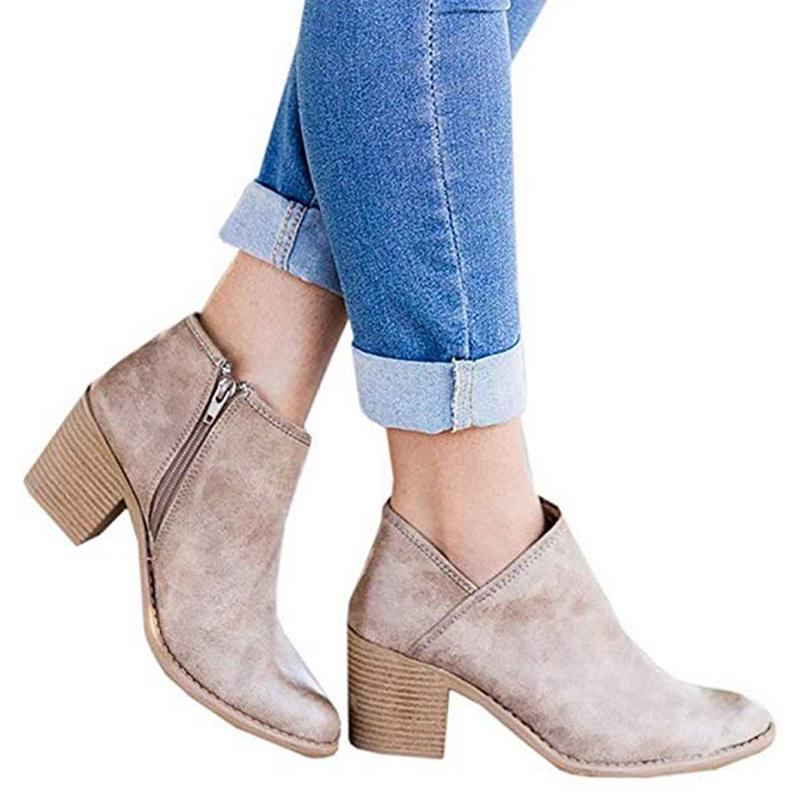GR | High-heeled ankle boots with side zipper