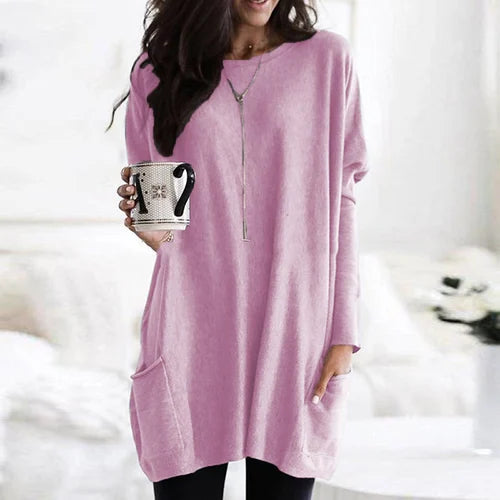 GR | Tunic with pockets - comfortable women's oversized top