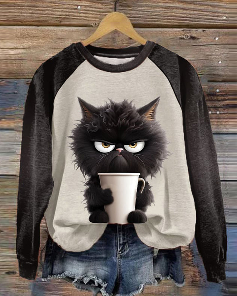 GR | Sweatshirt with cat motif