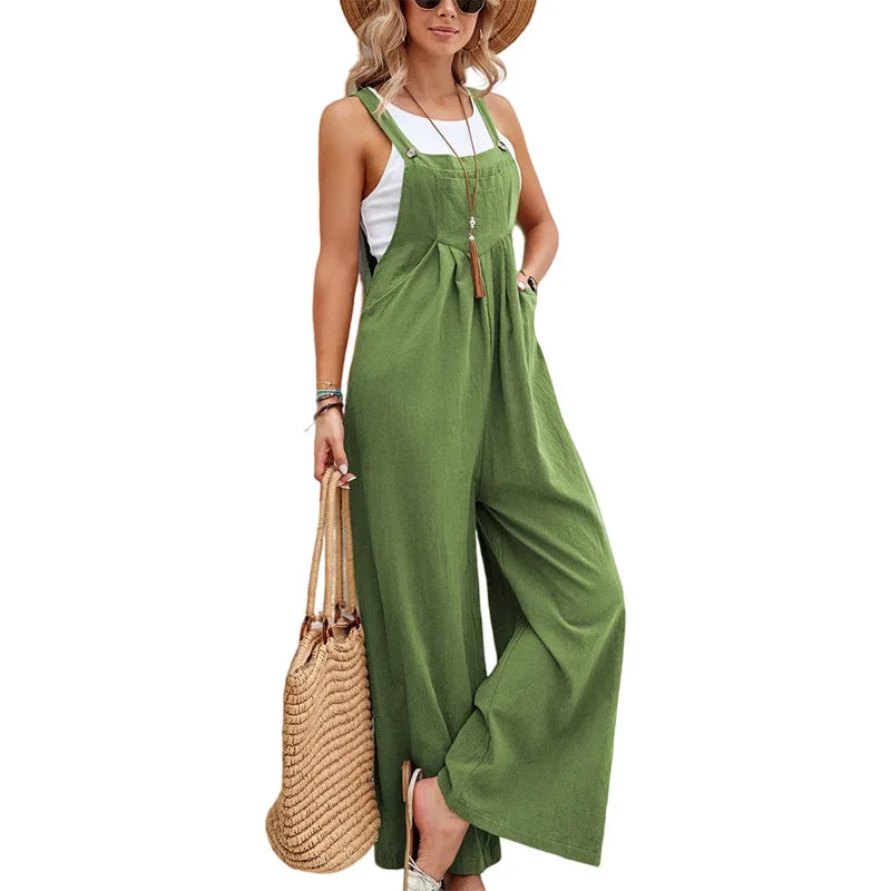GR | Sleeveless Dungarees Casual Jumpsuit
