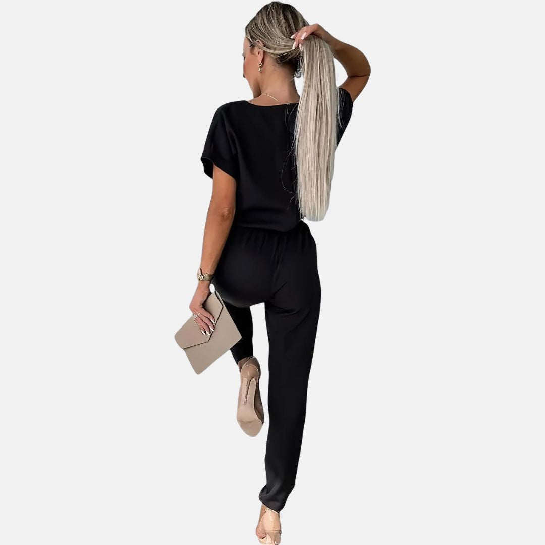 GR | Elegant, festive short-sleeved women's jumpsuit for summer