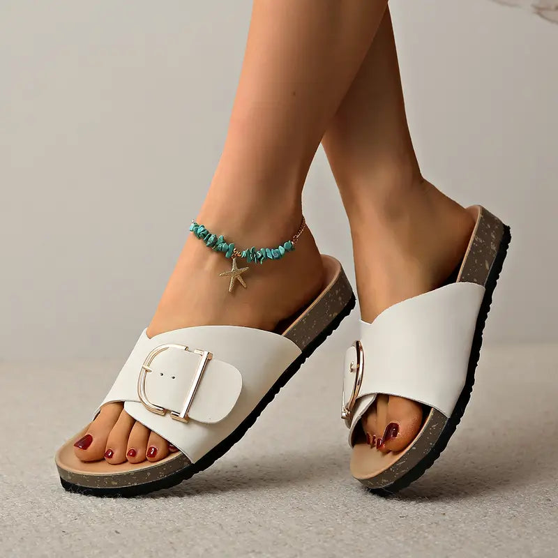 GR | Orthopedic Flat Sandals with Adjustable Buckle Strap