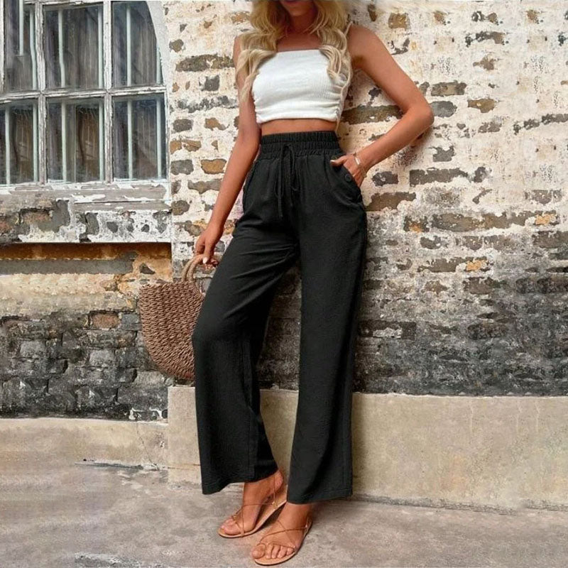 GR | Colorful, airy summer trousers for women with wide legs