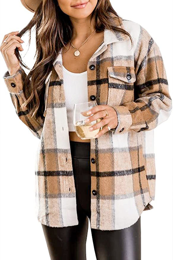 GR | Checkered long-sleeved flannel