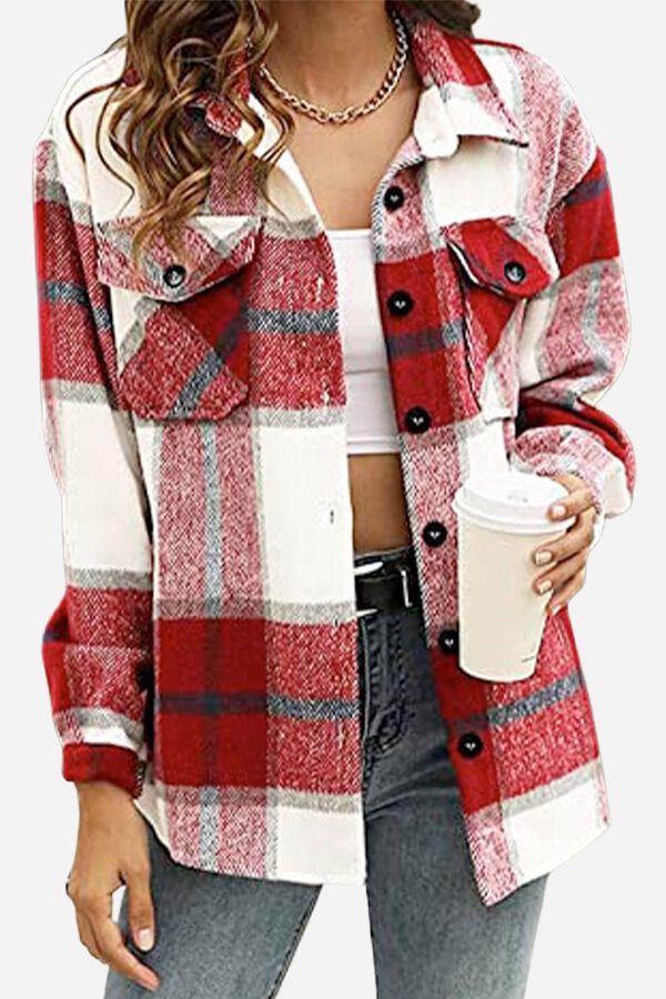 GR | Checkered long-sleeved flannel