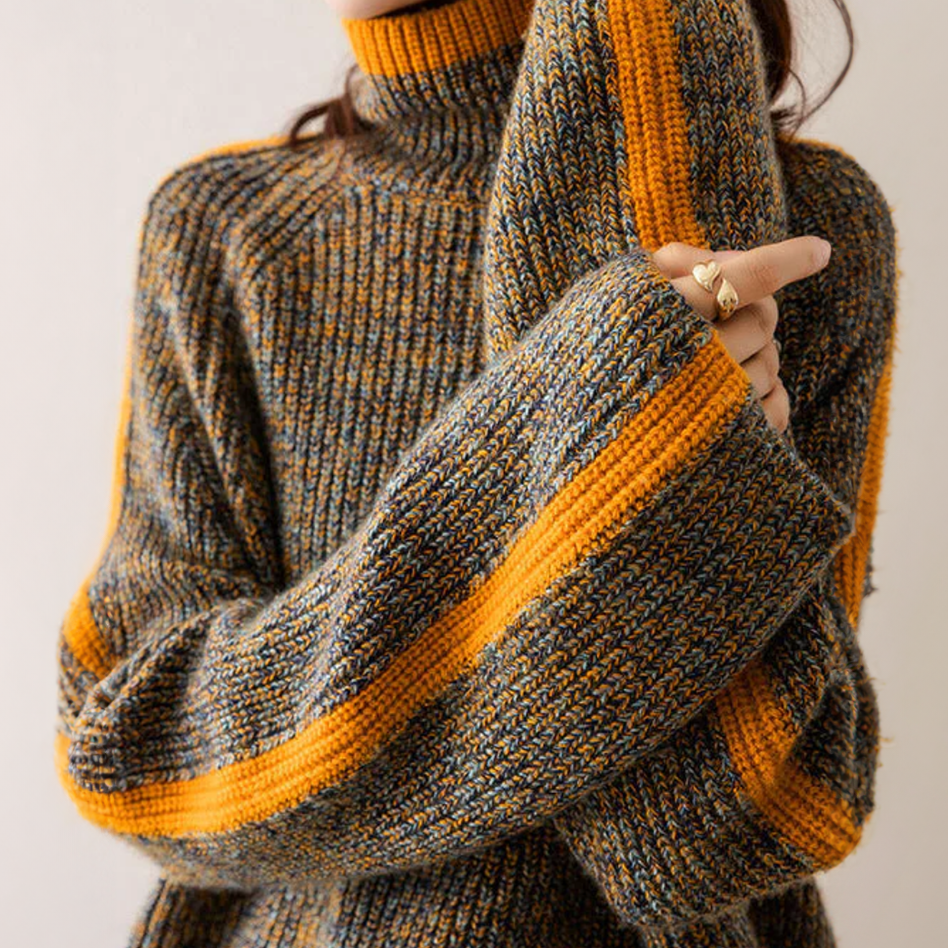 GR | knitted roll-neck sweater for women