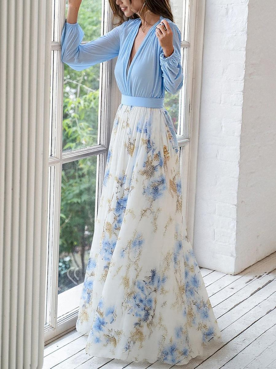 GR | Iridescent Floral Print Maxi Dress