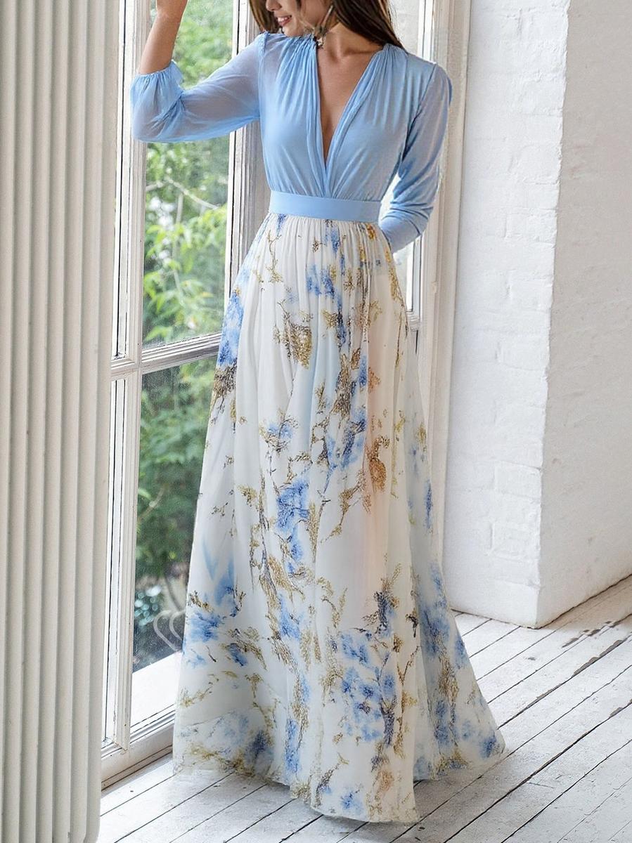GR | Iridescent Floral Print Maxi Dress